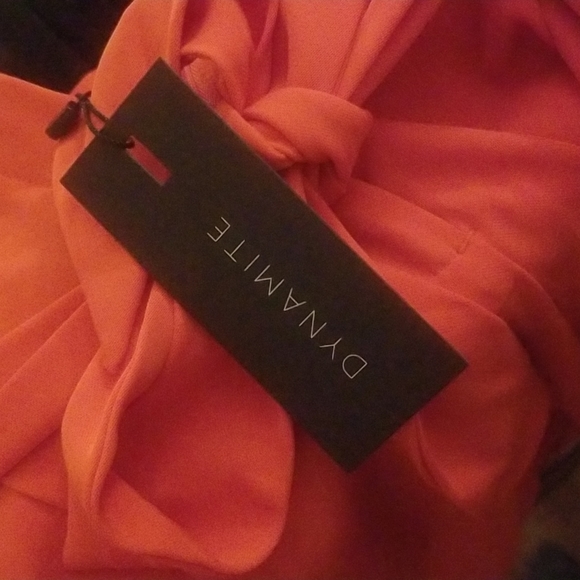 NEW Dynamite red/orange paper bag shorts - Picture 3 of 5